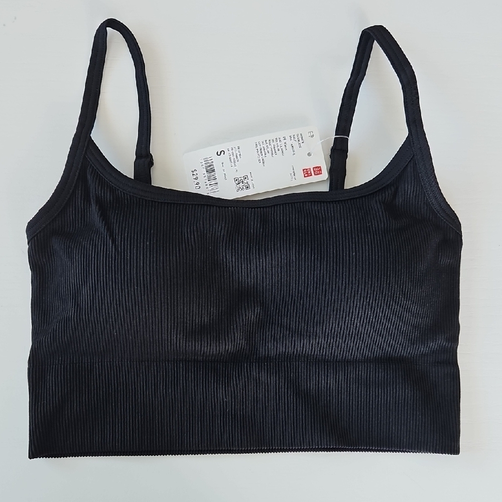 Uniqlo Seamless Half Bra Camisole Black S